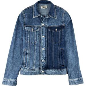 Zadig & Voltaire Colour-Block Stretch-Cotton Denim Jacket Unisex L Indigo Navy